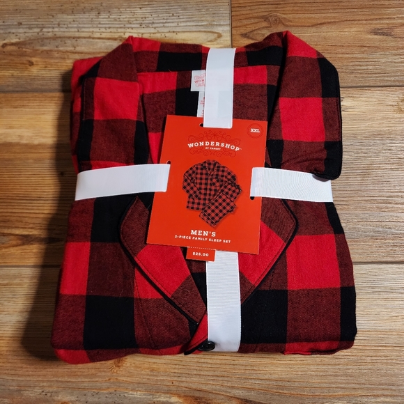 Wondershop Other - NEW Mens Buffalo Plaid Flannel Pajama Set Size XXL Red & Black Check